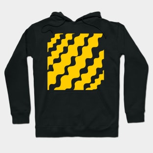 Yellow and white slanting waves pattern Hoodie